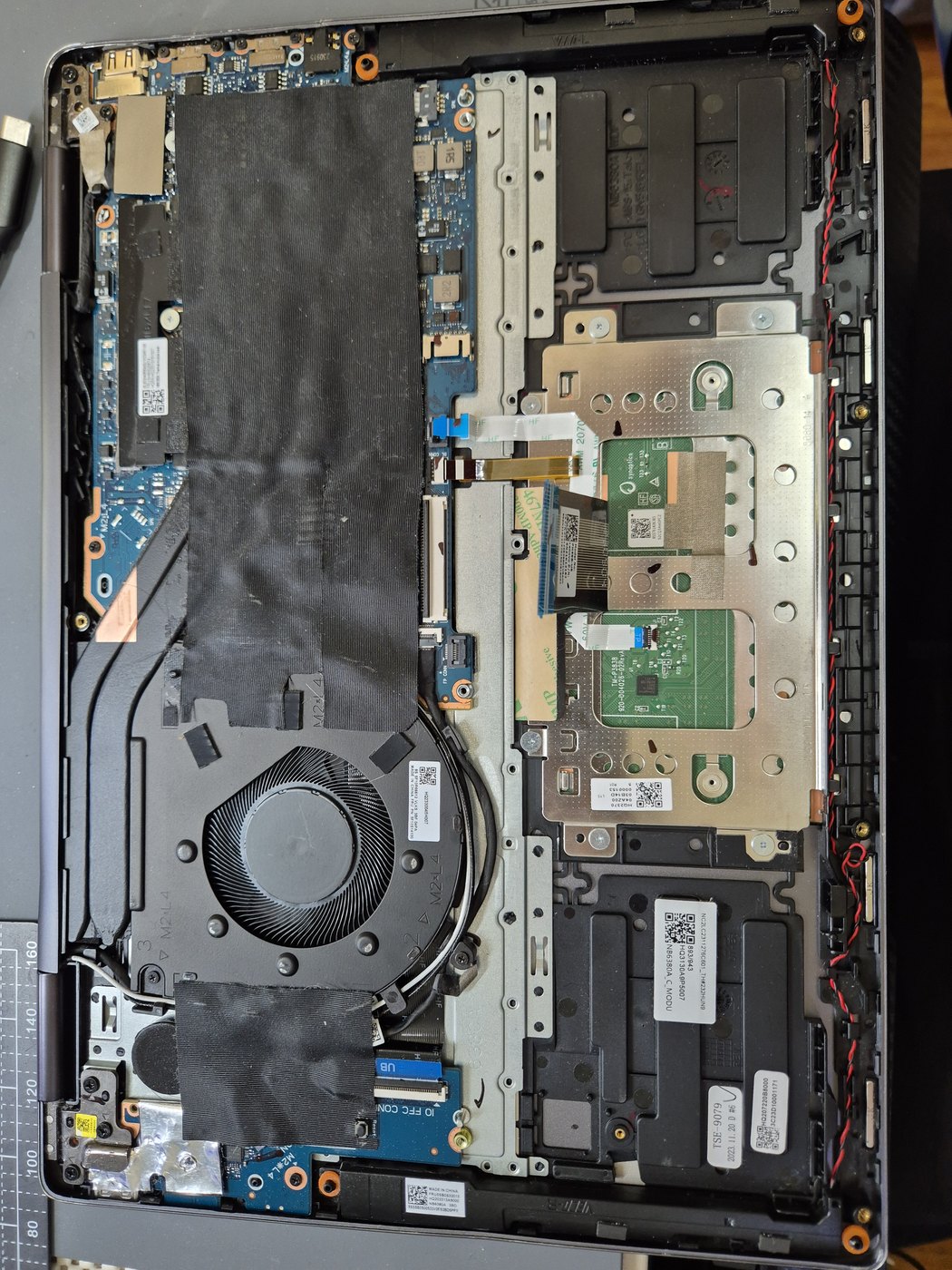 Laptop opened for internal repair